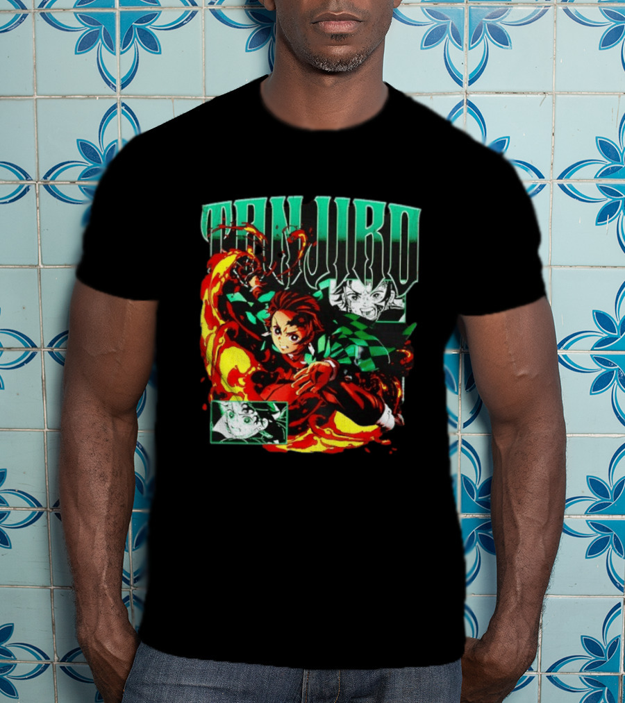 Tanjiro Kamado Flames Demon Slayer Anime Kimetsu No Yaiba T-Shirt