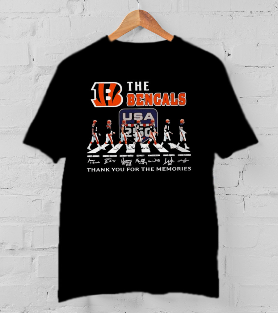 The Bengals James Brooks Boomer Esiason Anthony Munoz Ken Riley Ken Anderson Isaac Curtis Lemar Parrish USA 82 Thank You For The Memories T-Shirt