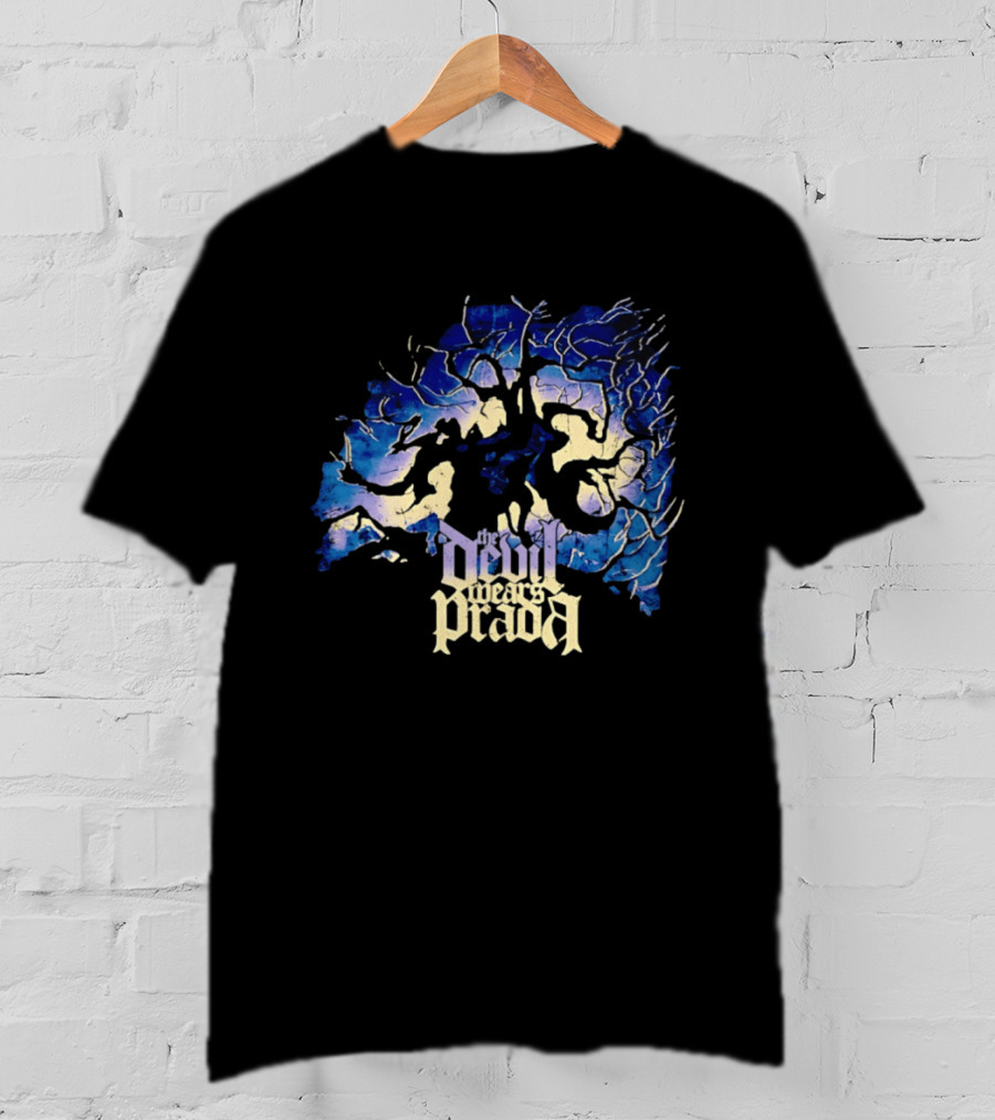 The Devil Wears Prada Blue Skull Dead Tree Art Motif T-Shirt