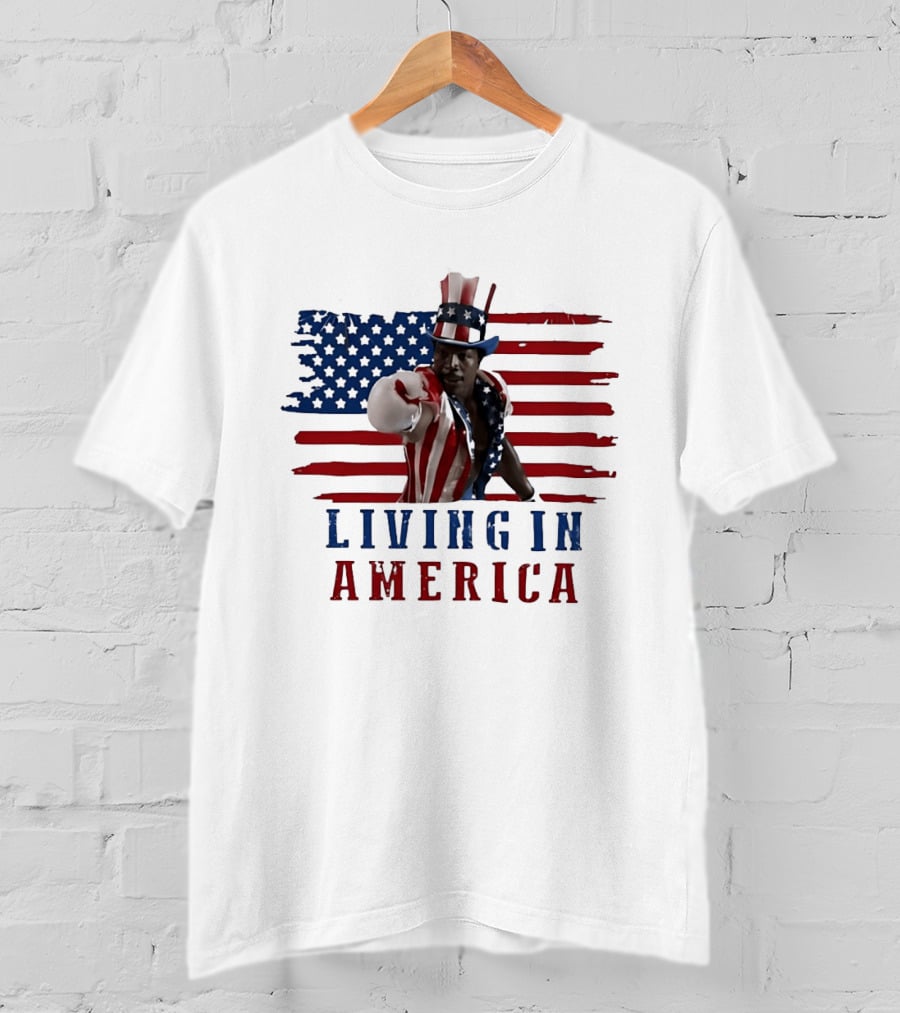 Apollo Creed Living In America Uncle Sam Flag Outfit T-Shirt