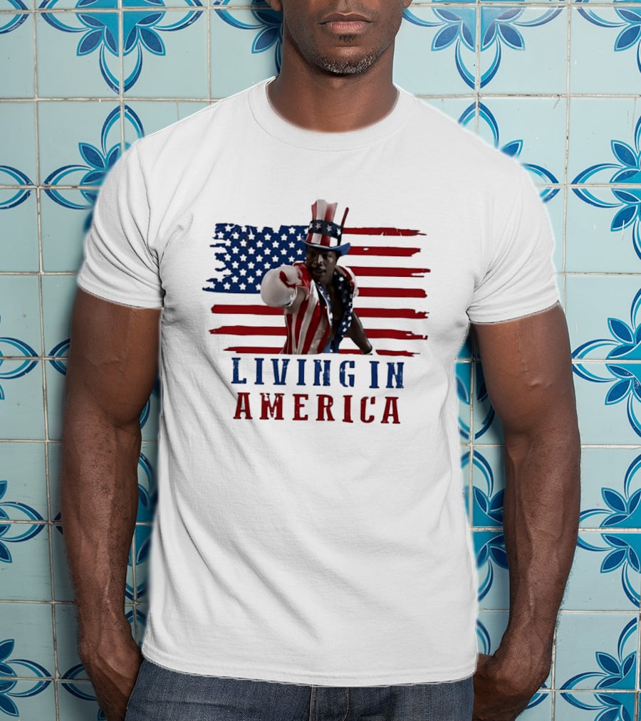 Apollo Creed Living In America Uncle Sam Flag Outfit T-Shirt