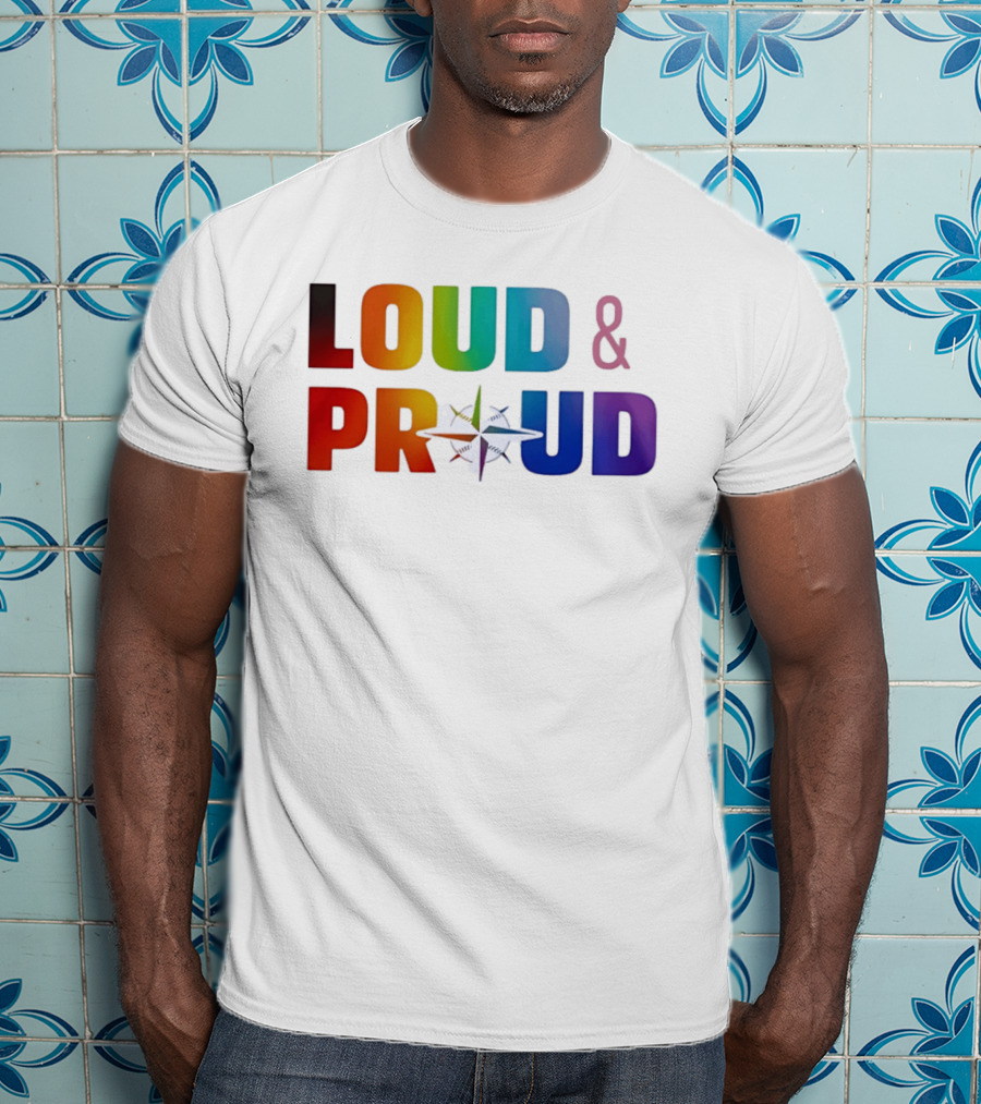 Loud And Proud Pride Rainbow Compass T-Shirt