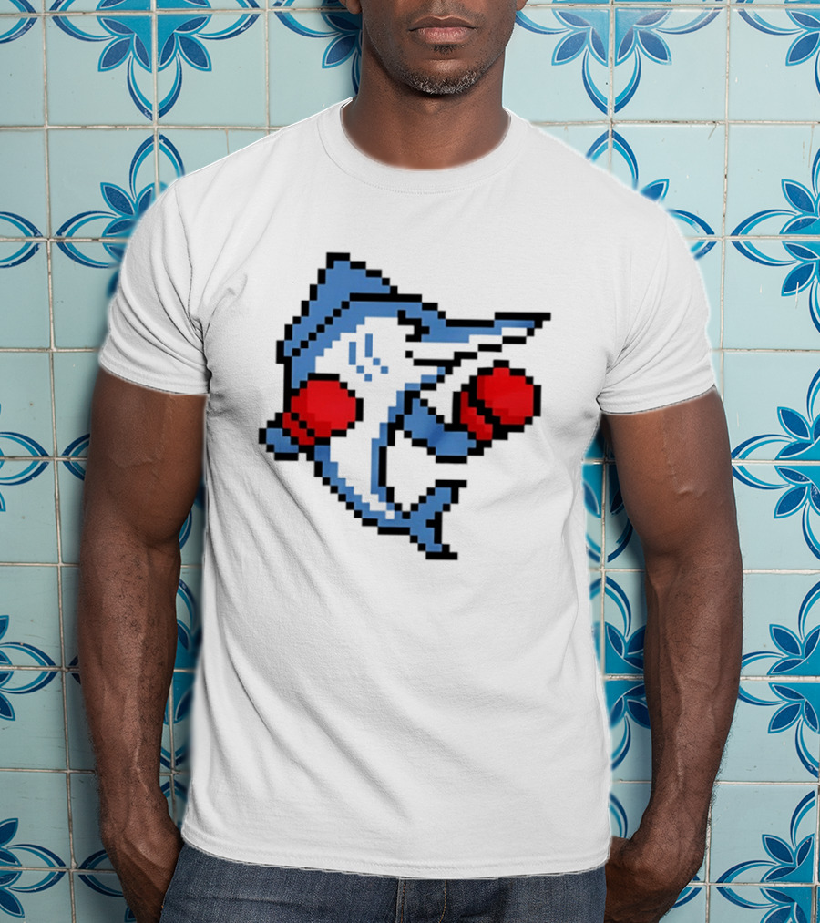 Miami Marlins 8 Bit Boxing Fish Pixel T-Shirt