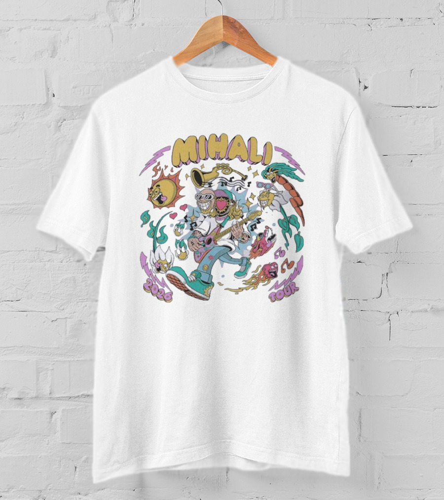 Mihali 2026 Tour Cartoon Jam Session Vibrant Psychedelic T-Shirt