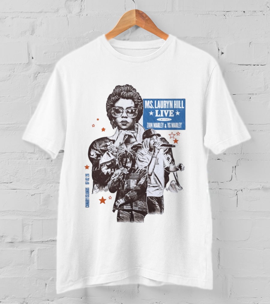 Ms Lauryn Hill Live Zion Marley YG Marley Canary Islands February 2026 T-Shirt