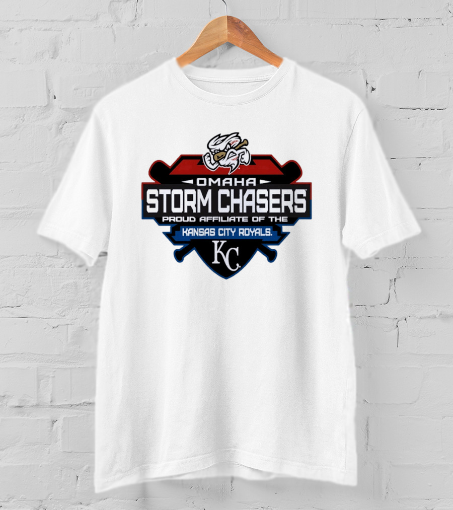 Omaha Storm Chasers Proud Affiliate Kansas City Royals KC Shield T-Shirt
