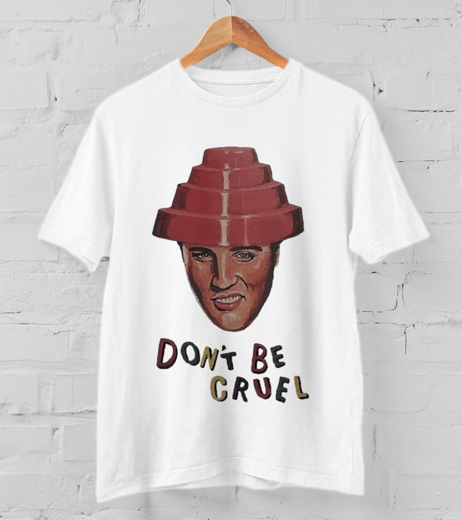Elvis Presley Devo Hat Don't Be Cruel Pop Culture Icon Mashup T-Shirt