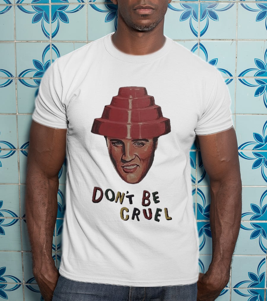 Elvis Presley Devo Hat Don't Be Cruel Pop Culture Icon Mashup T-Shirt