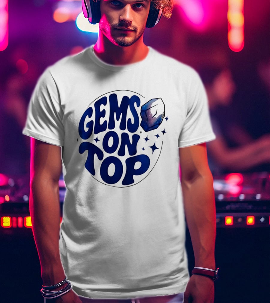 Gems On Top Crystal Stars And Galaxy T-Shirt