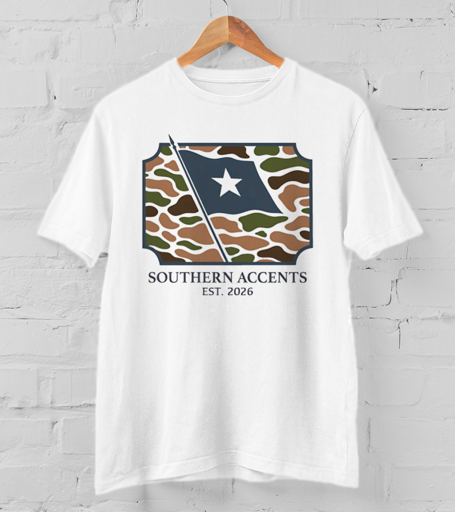 Southern Accents Camo Flag Est 2026 Star T-Shirt
