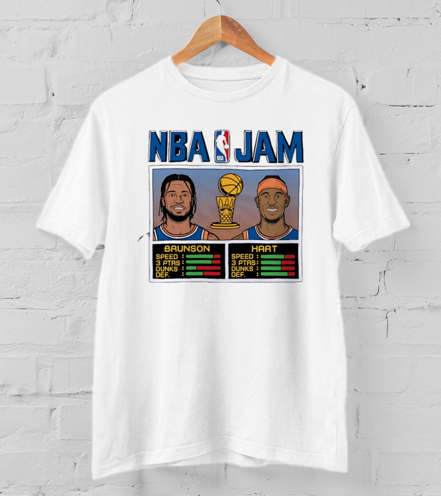 Jalen Brunson Josh Hart New York Knicks NBA Jam Stats T-Shirt