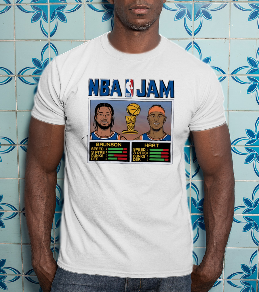 Jalen Brunson Josh Hart New York Knicks NBA Jam Stats T-Shirt