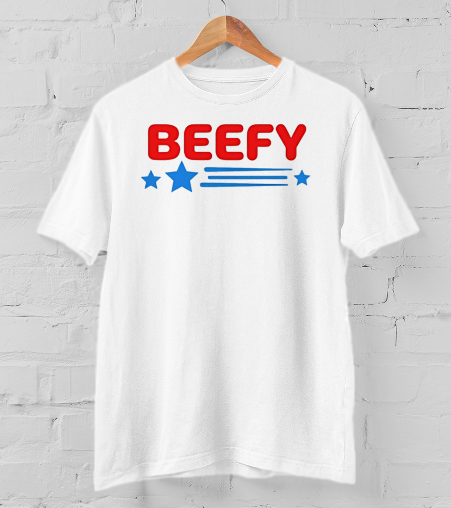 BEEFY Blue Stars And Stripes T-Shirt