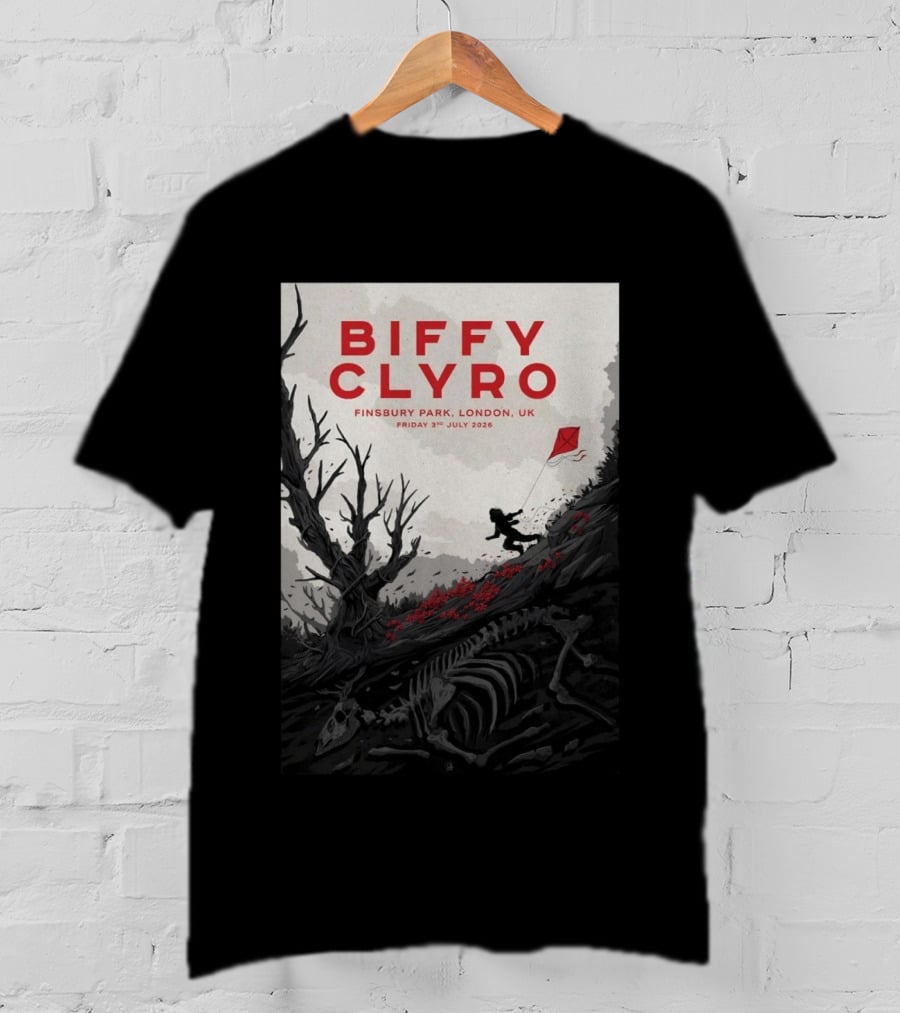 Biffy Clyro Finsbury Park London UK July 3 2026 Kite Skeleton T-Shirt