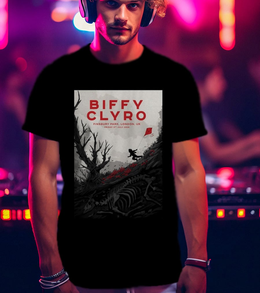 Biffy Clyro Finsbury Park London UK July 3 2026 Kite Skeleton T-Shirt