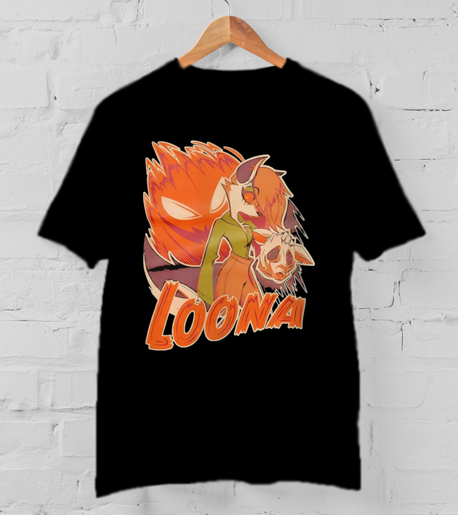 Helluva Boss Loona Hellhound Holding Mask T-Shirt
