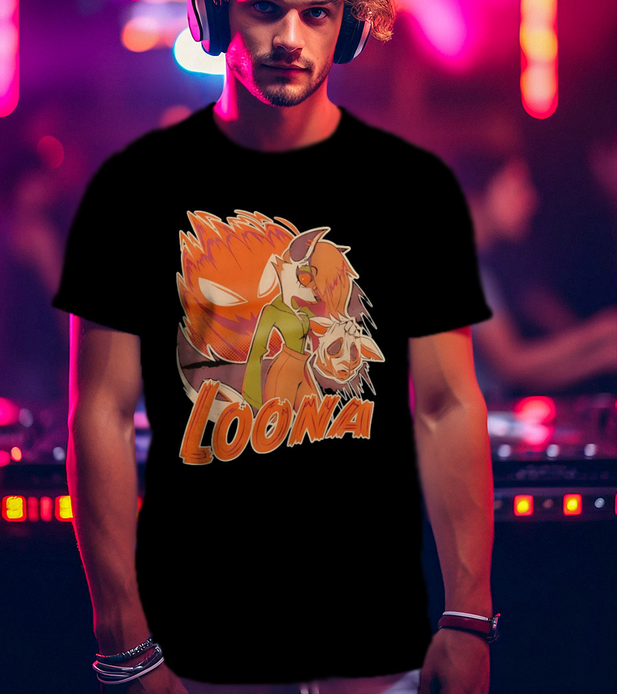 Helluva Boss Loona Hellhound Holding Mask T-Shirt