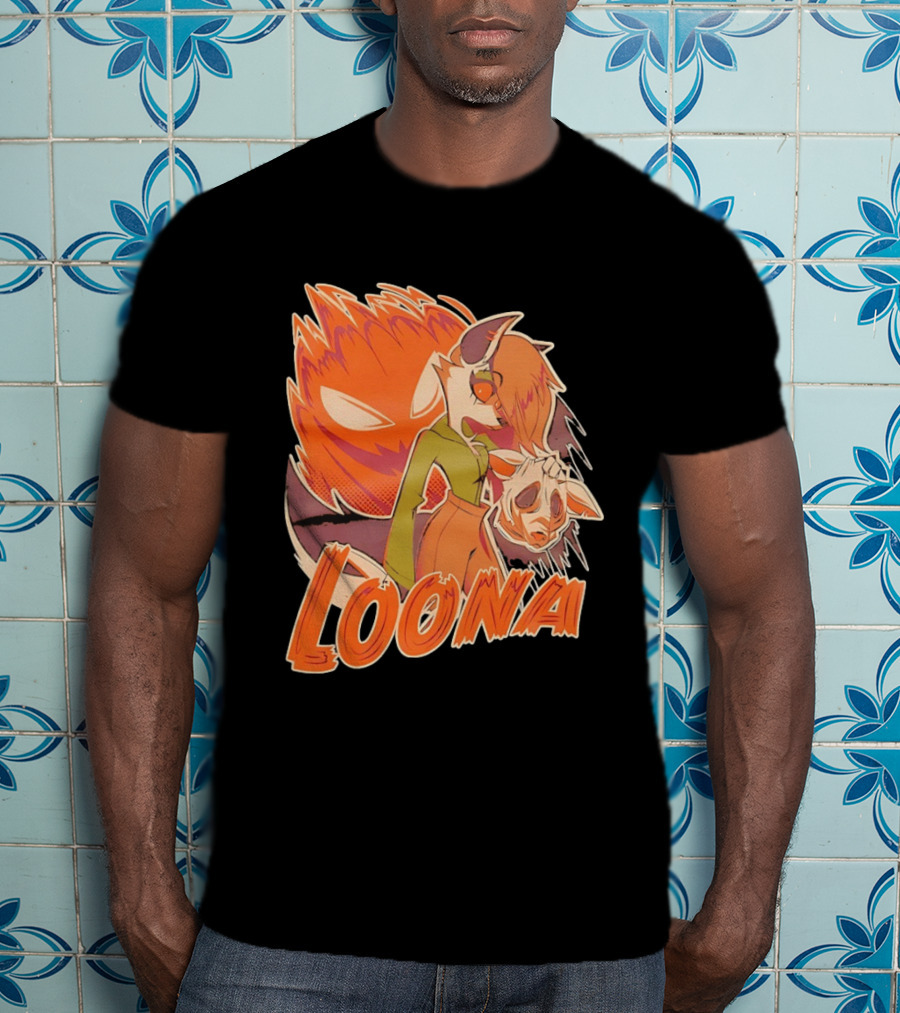 Helluva Boss Loona Hellhound Holding Mask T-Shirt