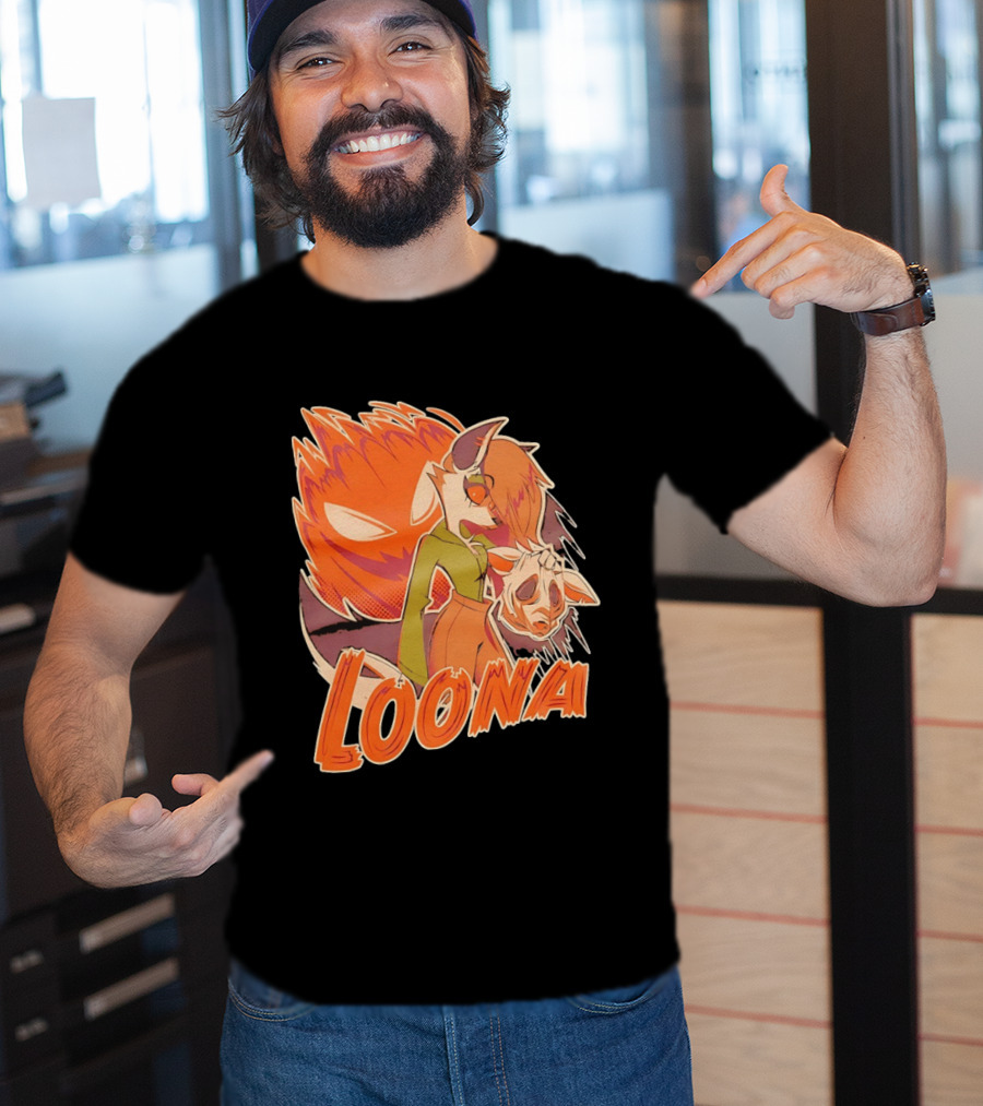 Helluva Boss Loona Hellhound Holding Mask T-Shirt