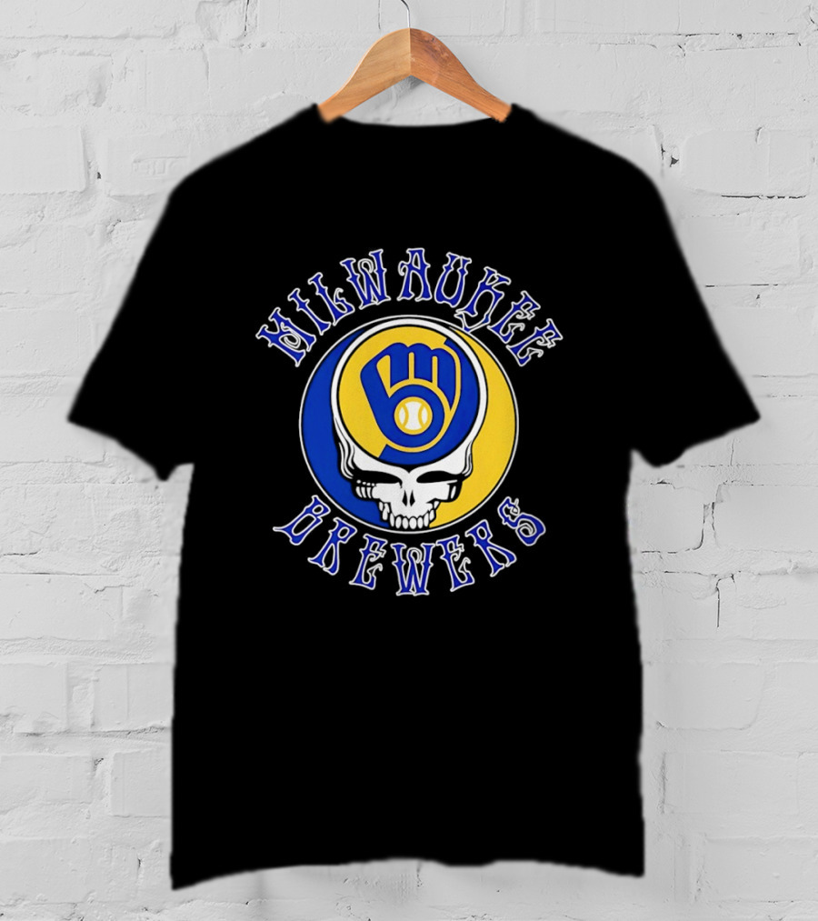 Milwaukee Brewers Grateful Dead Steal Your Face MLB Baseball Mashup T-Shirt