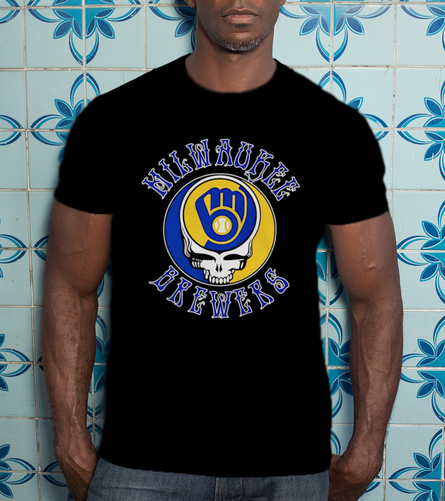 Milwaukee Brewers Grateful Dead Steal Your Face MLB Baseball Mashup T-Shirt