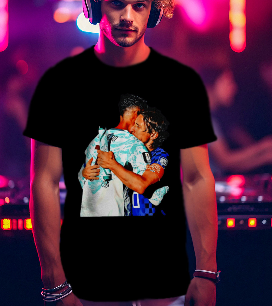 Modric Ronaldo Embrace Croatia Portugal Football Unity T-Shirt