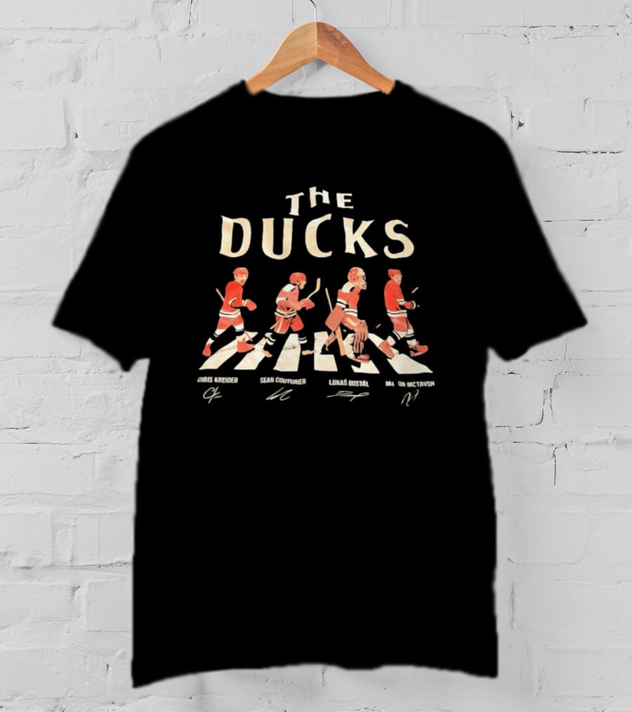 Chris Kreider Sean Couturier Lukas Dostal Mason McTavish The Ducks Abbey Road Hockey T-Shirt