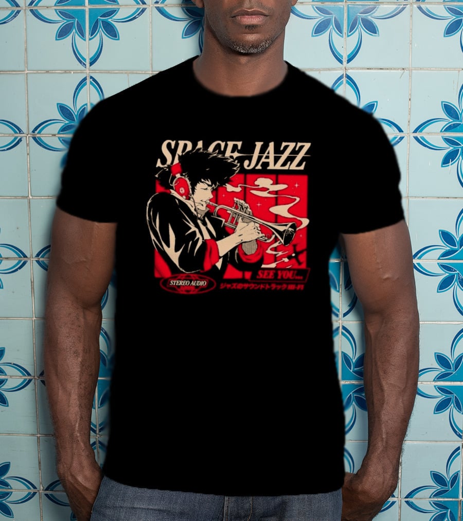 Space Jazz Spike Spiegel Stereo Audio See You T-Shirt
