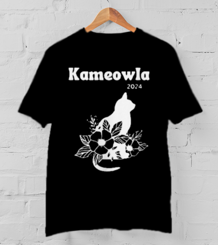 Kameowla 2024 Cat Floral Theme Kamala Cat Lady T-Shirt