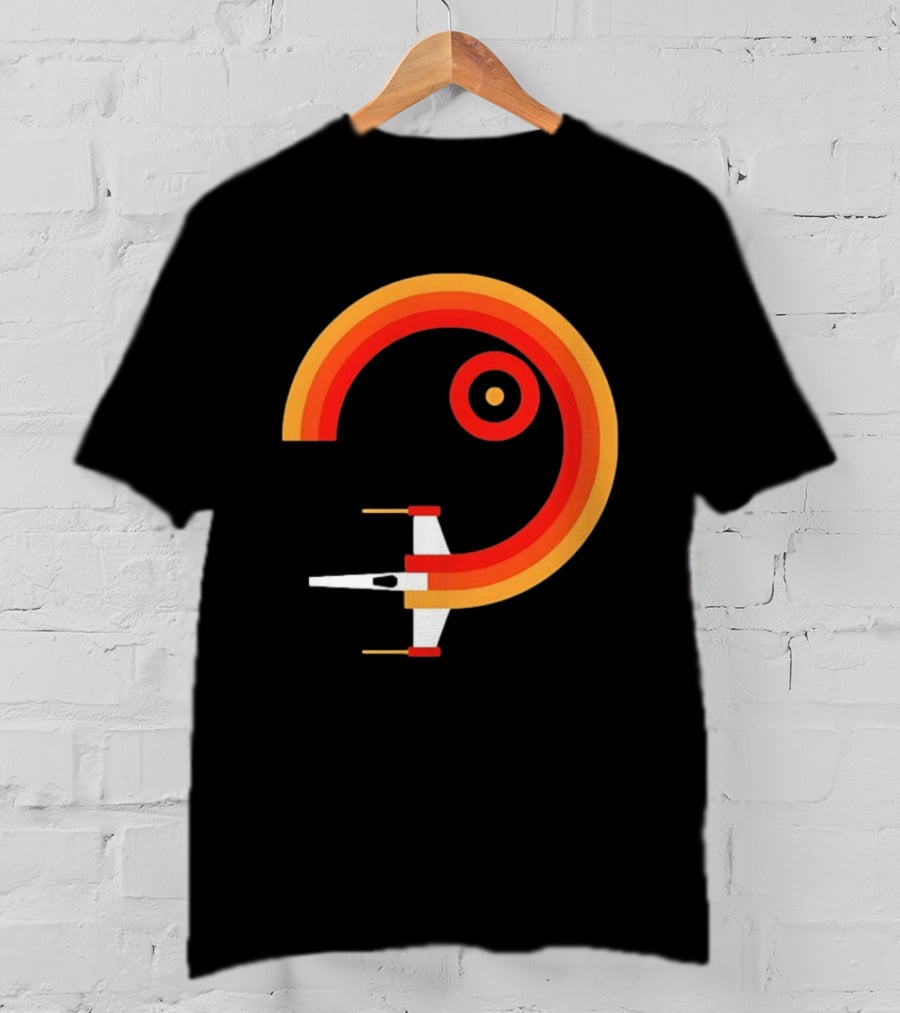 Star Wars X Wing Retro Sunset Circle T-Shirt