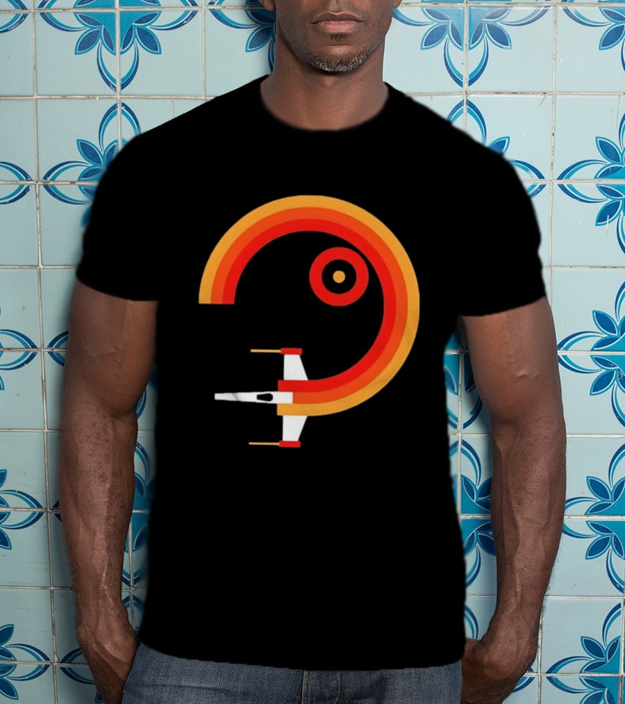 Star Wars X Wing Retro Sunset Circle T-Shirt