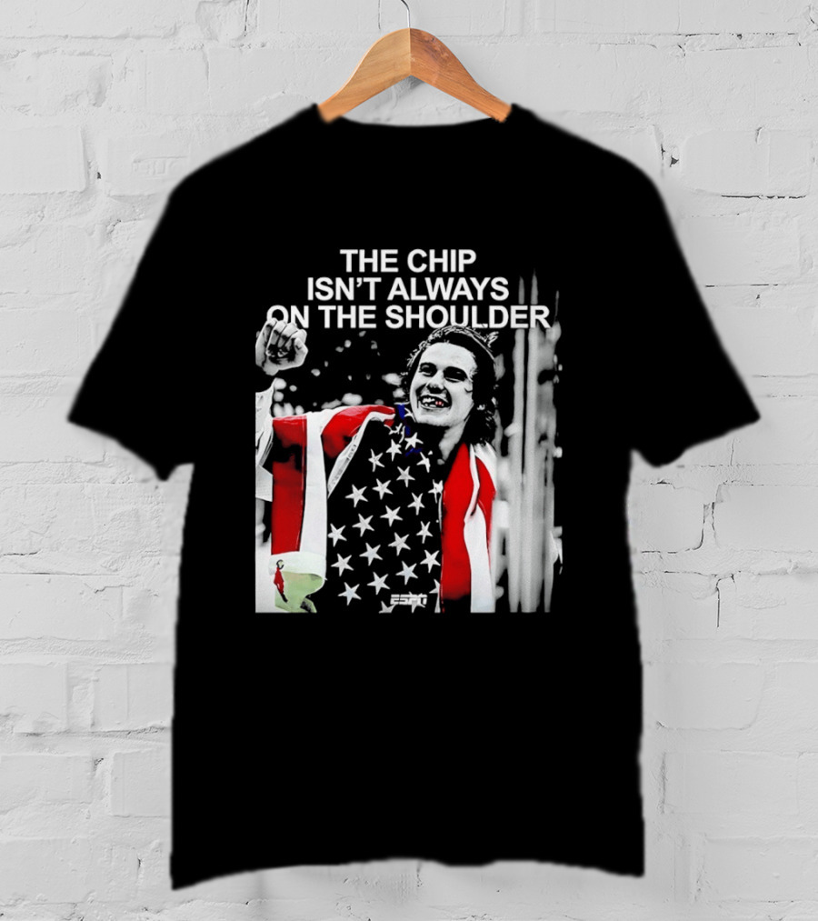 The Chip Isn't Always On The Shoulder Stars And Stripes Tribute NHL Jack Hughes T-Shirt