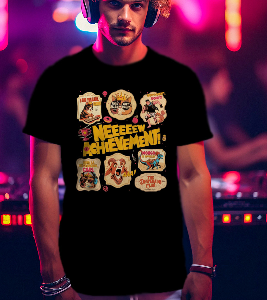 Neeeew Achievement Dungeon Crawler Carl Sticker Pack I Am Yelling Carl Viva La Revolucion Mongo Is Appalled Desperado Club T-Shirt