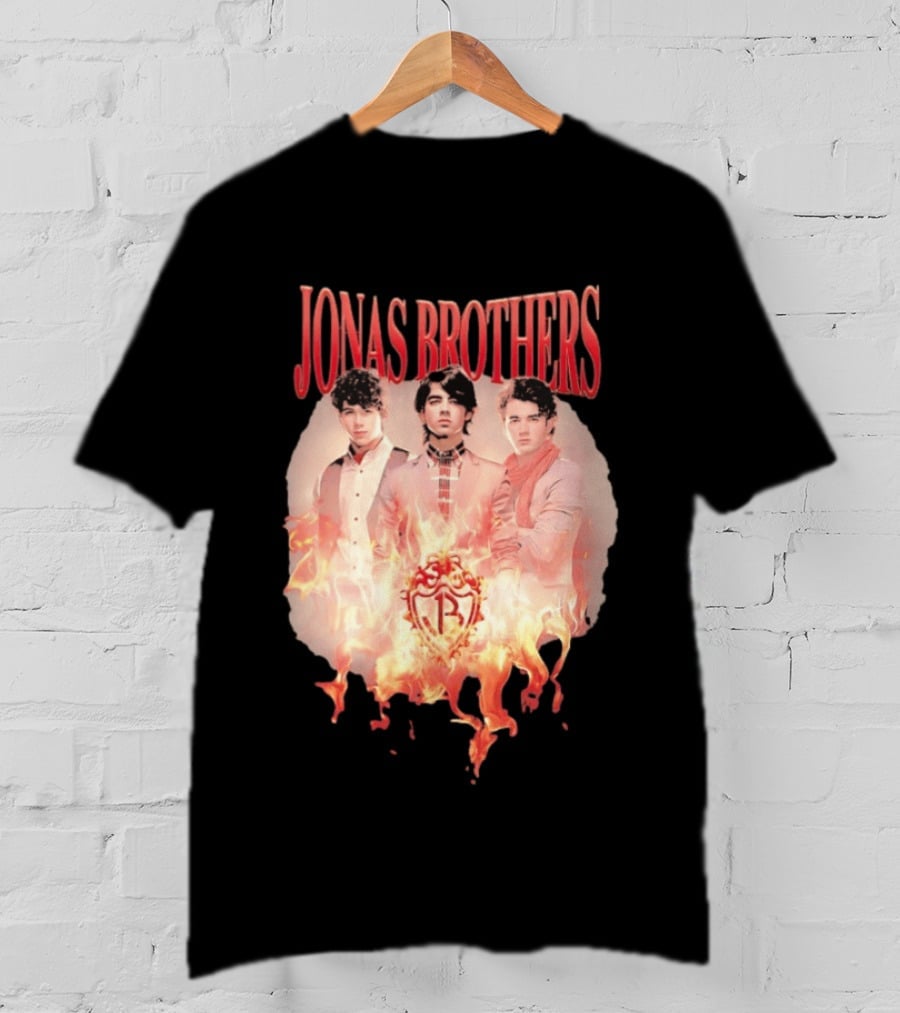 Jonas Brothers Fire Flame Trio Band Photography T-Shirt
