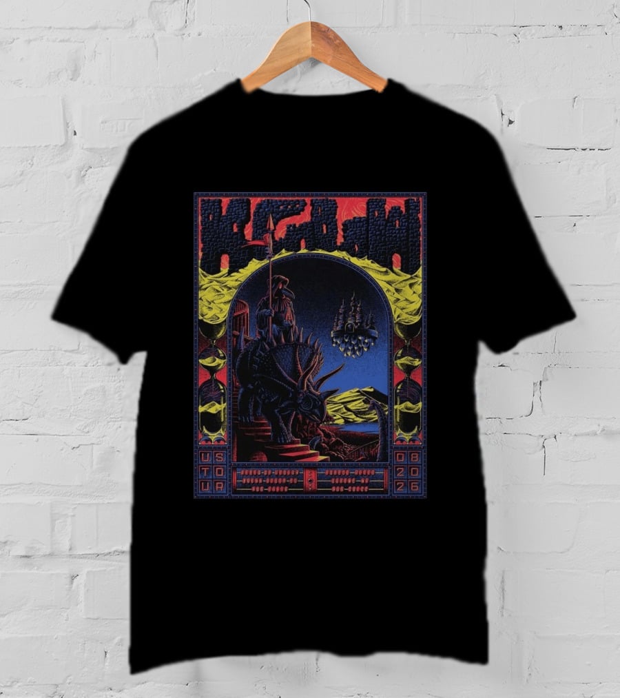 King Gizzard And The Lizard Wizard US Tour 2026 Dinosaur Knight Fantasy Bueno Vista Queens August T-Shirt