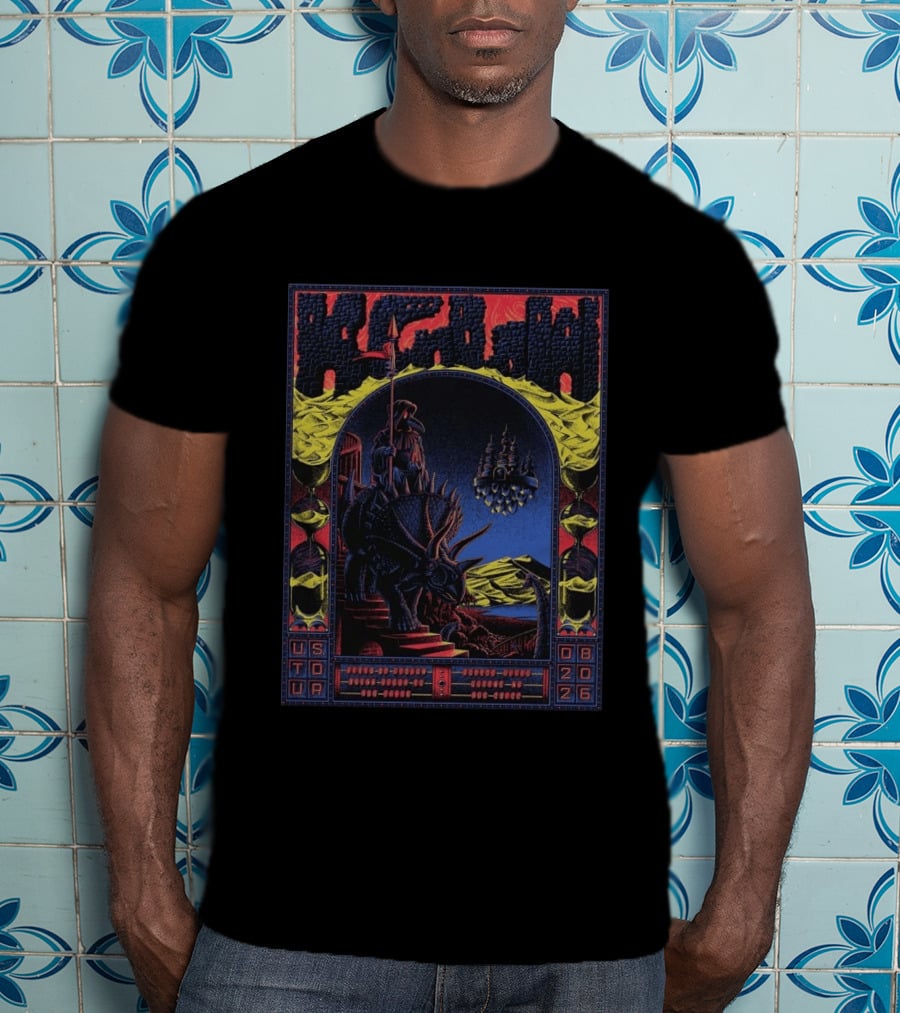 King Gizzard And The Lizard Wizard US Tour 2026 Dinosaur Knight Fantasy Bueno Vista Queens August T-Shirt