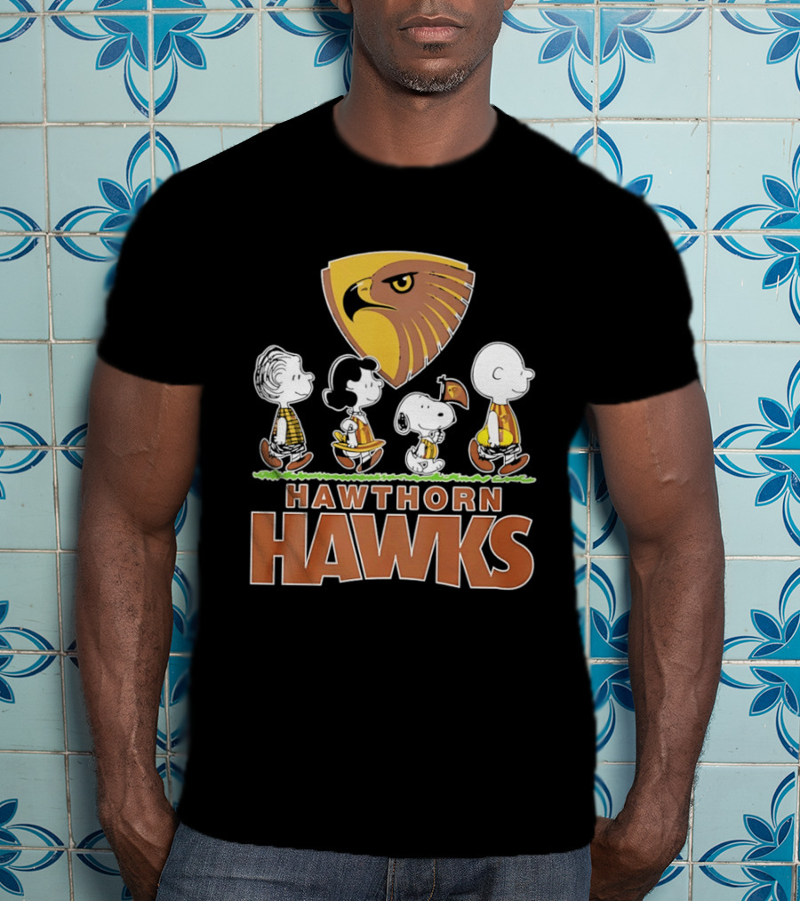 Peanuts Characters Featuring Hawthorn Hawks T-Shirt