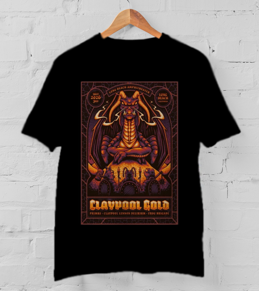 July 3 2026 Long Beach Amphitheater Claypool Lennon Delirium Frog Brigade Primus Concert Event T-Shirt