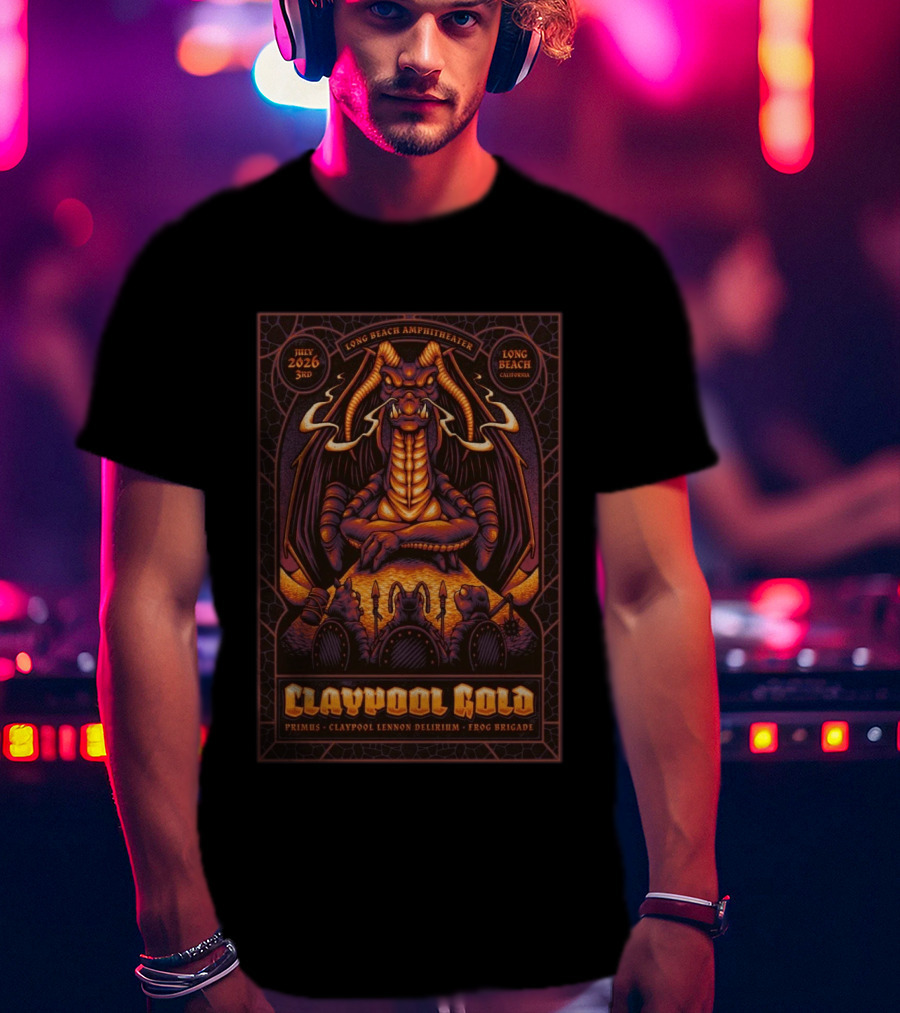 July 3 2026 Long Beach Amphitheater Claypool Lennon Delirium Frog Brigade Primus Concert Event T-Shirt