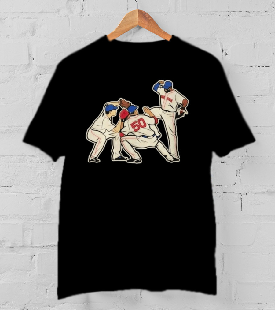Red Sox Mookie Betts Jackie Bradley Jr Andrew Benintendi Win Dance Repeat Baseball Players Boston Team Celebration T-Shirt