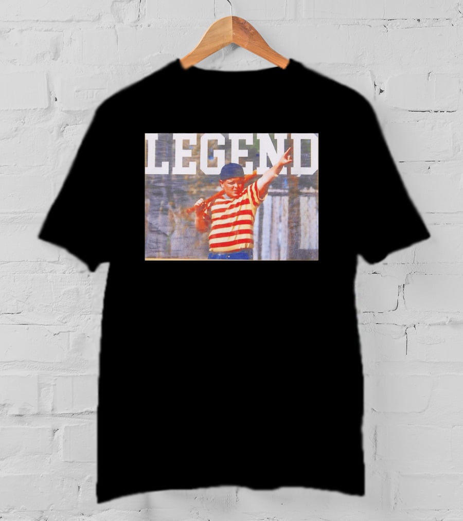 Sandlot Legend Striped Kid Holding Bat Pointing T-Shirt