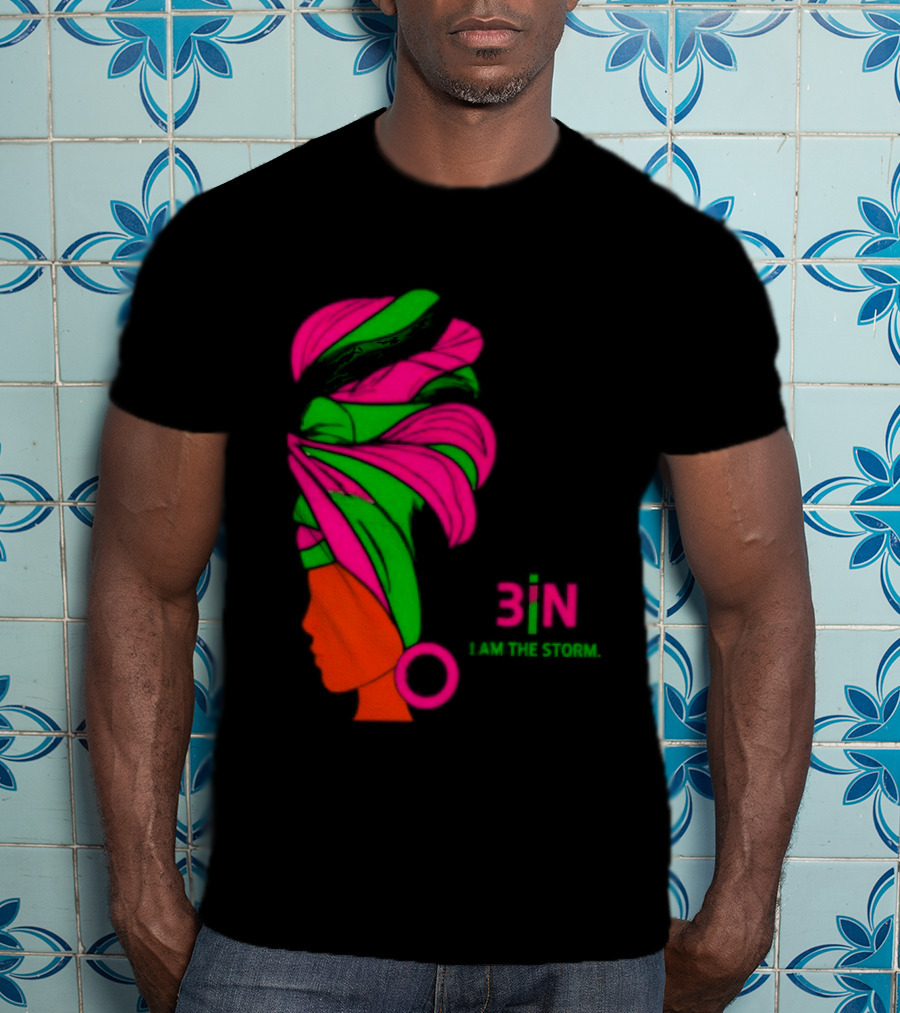 3In I Am The Storm Black Woman Headwrap Lashing Enerol T-Shirt