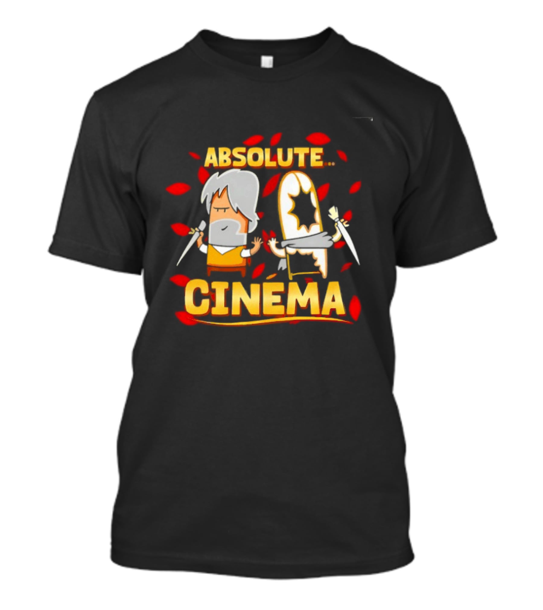Absolute Cinema Movie Film Reaction Characters With Swords T-Shirt