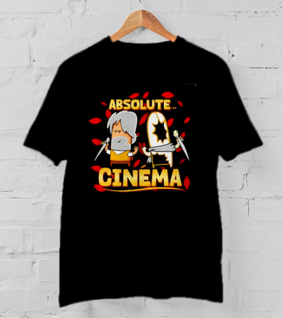 Absolute Cinema Movie Film Reaction Characters With Swords T-Shirt