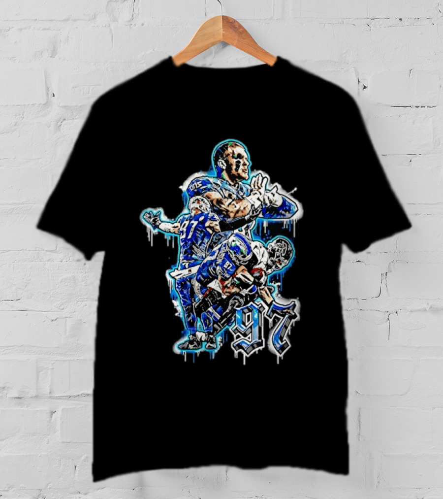 Aidan Hutchinson Detroit Lions 97 Defensive Highlights T-Shirt