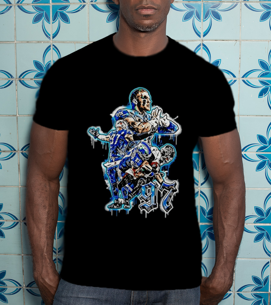 Aidan Hutchinson Detroit Lions 97 Defensive Highlights T-Shirt