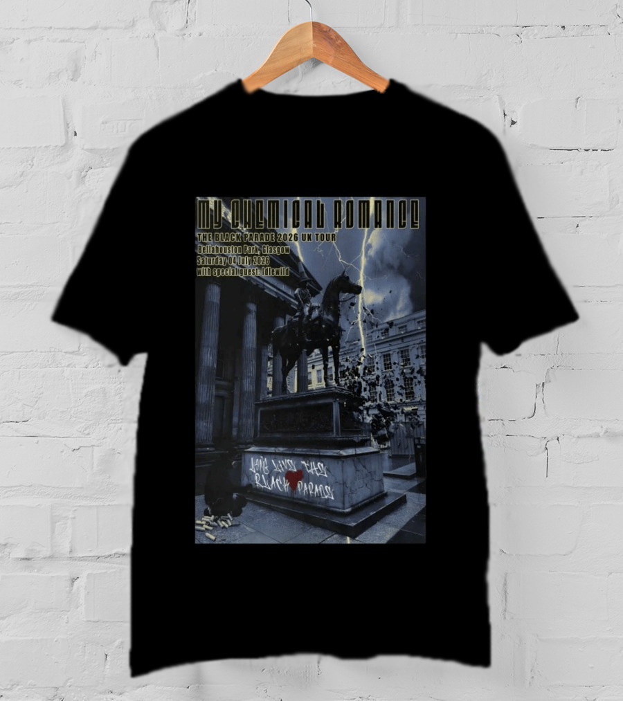 My Chemical Romance The Black Parade 2026 UK Tour Bellahouston Park Glasgow 4 July With Idlewild T-Shirt