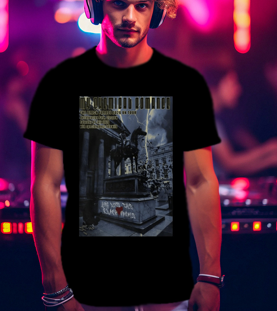 My Chemical Romance The Black Parade 2026 UK Tour Bellahouston Park Glasgow 4 July With Idlewild T-Shirt