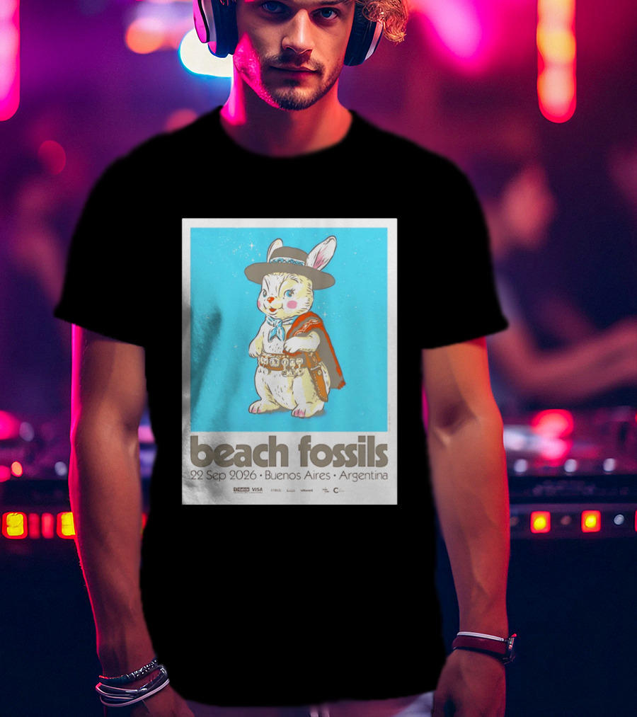 Beach Fossils 22 Sep 2026 Rabbit Poncho Buenos Aires Argentina T-Shirt