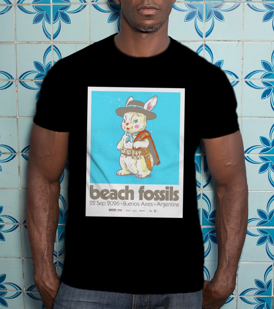 Beach Fossils 22 Sep 2026 Rabbit Poncho Buenos Aires Argentina T-Shirt